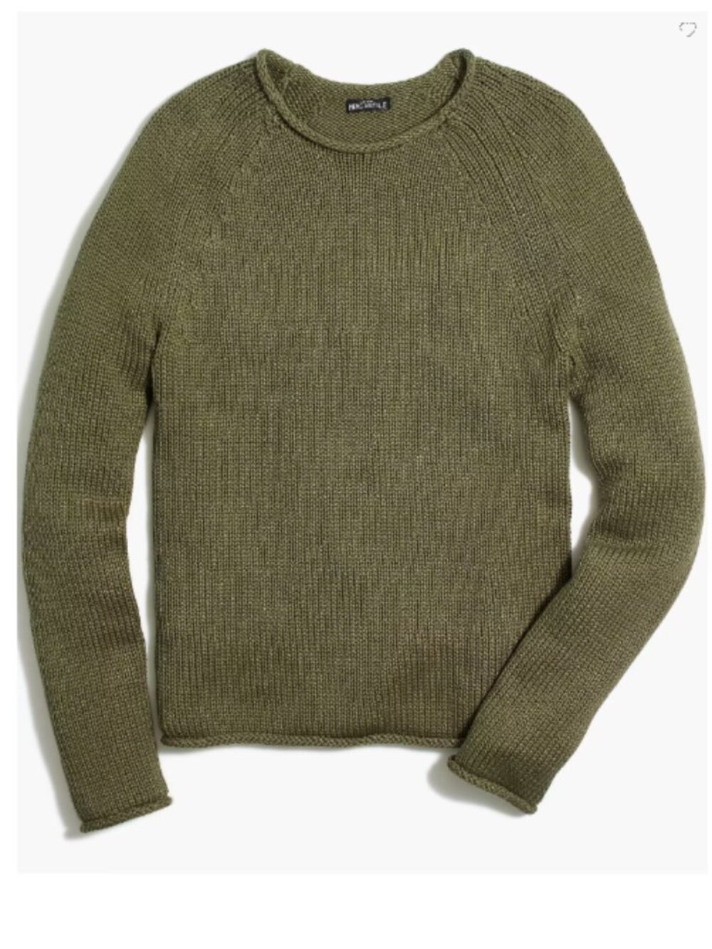 J. Crew Rollneck Pullover Sweater Sz S Frosty Olive Preppy Classic 90s Nautical